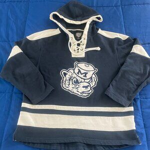 University of Michigan Bear Hockey Hoodie – Navy Blue (Small)